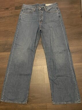 rag & bone cotton linen blend wide leg baggy jeans size 28